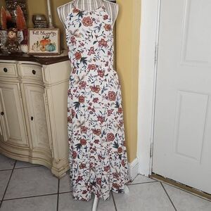 Old Navy floral tiered maxi dress women's size M